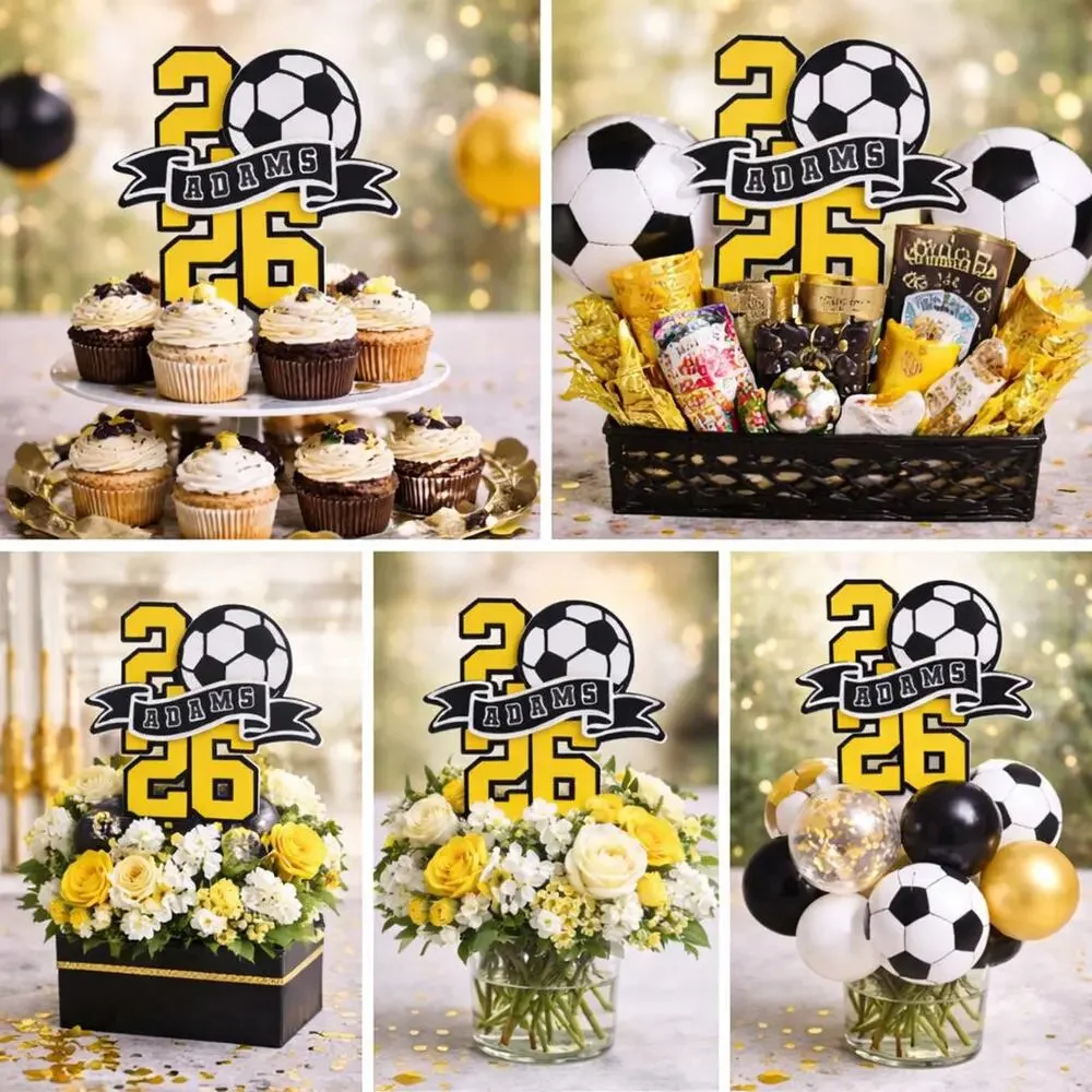 Personalized Soccer Graduation Cake Topper | Class of 2026 Custom Name Decor